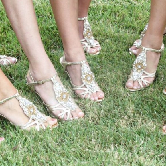 Gold embellished Antonio Melani Formal Heels - Picture 8 of 8